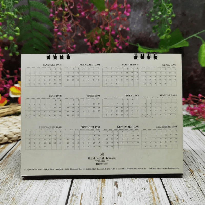 Royal Orchid Sheraton Old Siam Calendar 1998