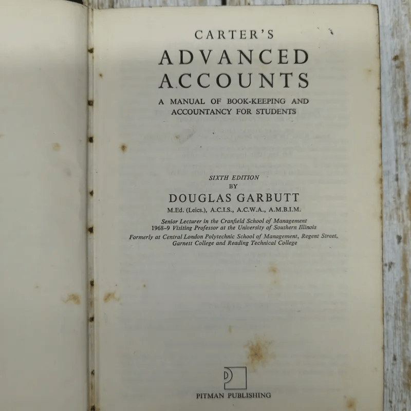 Carter's Advanced Accounts = Douglas Garbutt