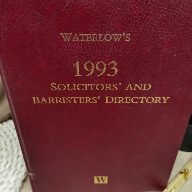 Waterlow's 1993 Solicitors' And Barristers' Directory