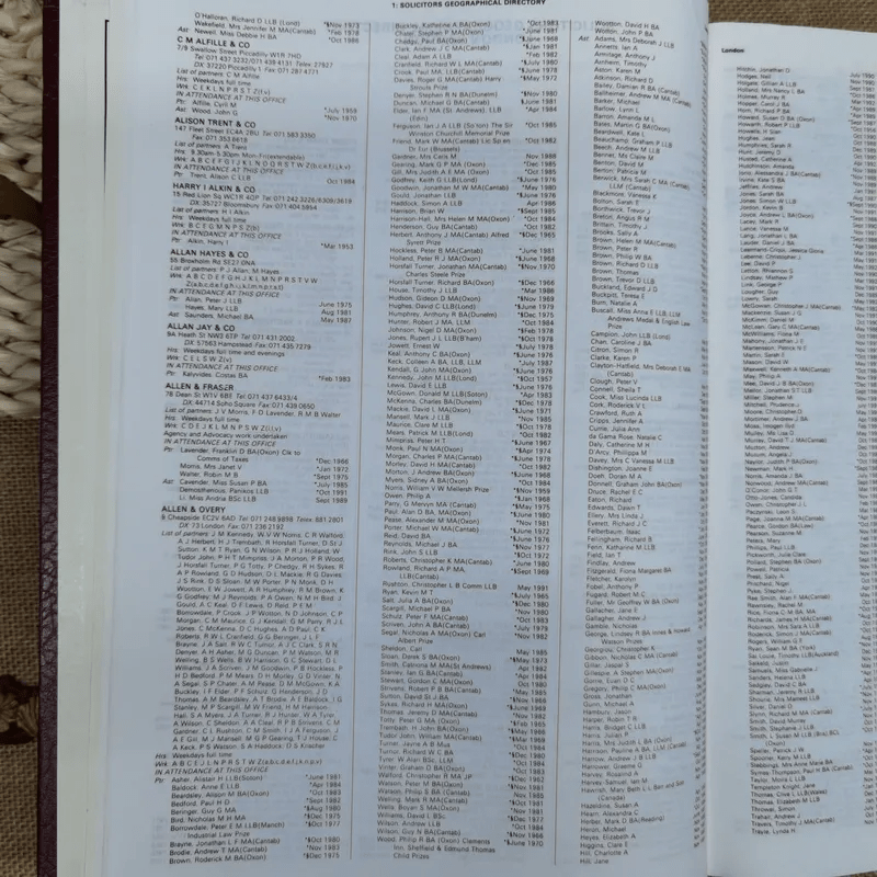 Waterlow's 1993 Solicitors' And Barristers' Directory