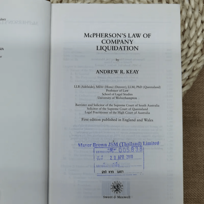 McPherspm's Law of Company Liqidation