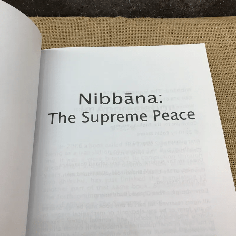 Nibbana The Supreme Peace