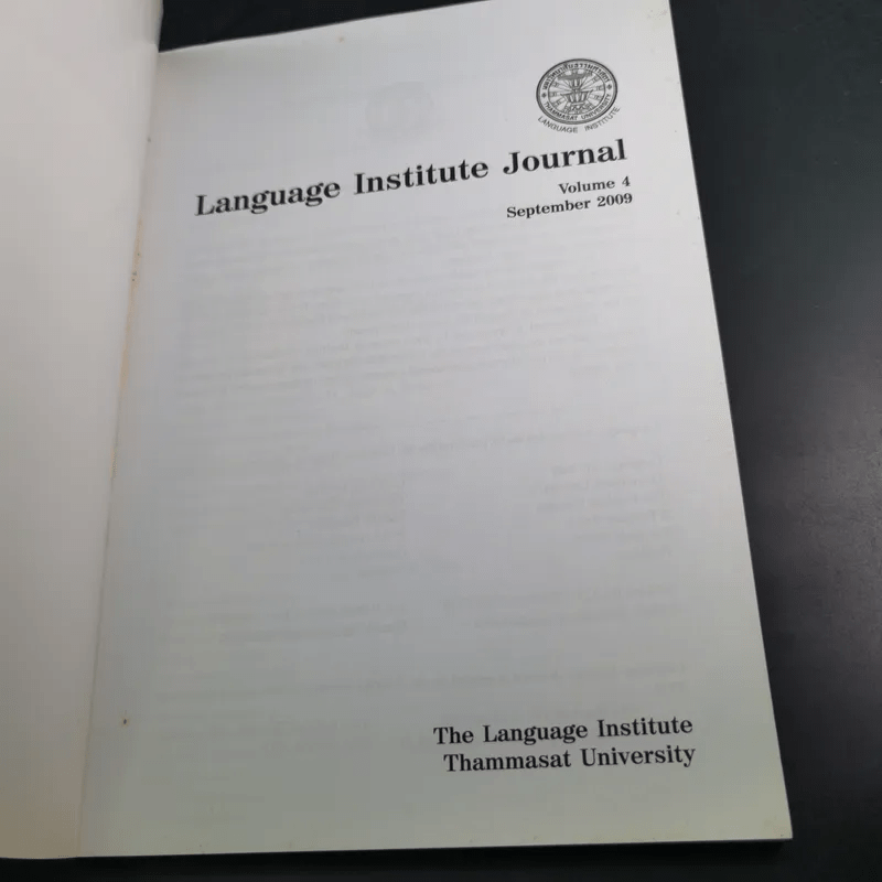 Language Institute Journal Volume 4 September 2009