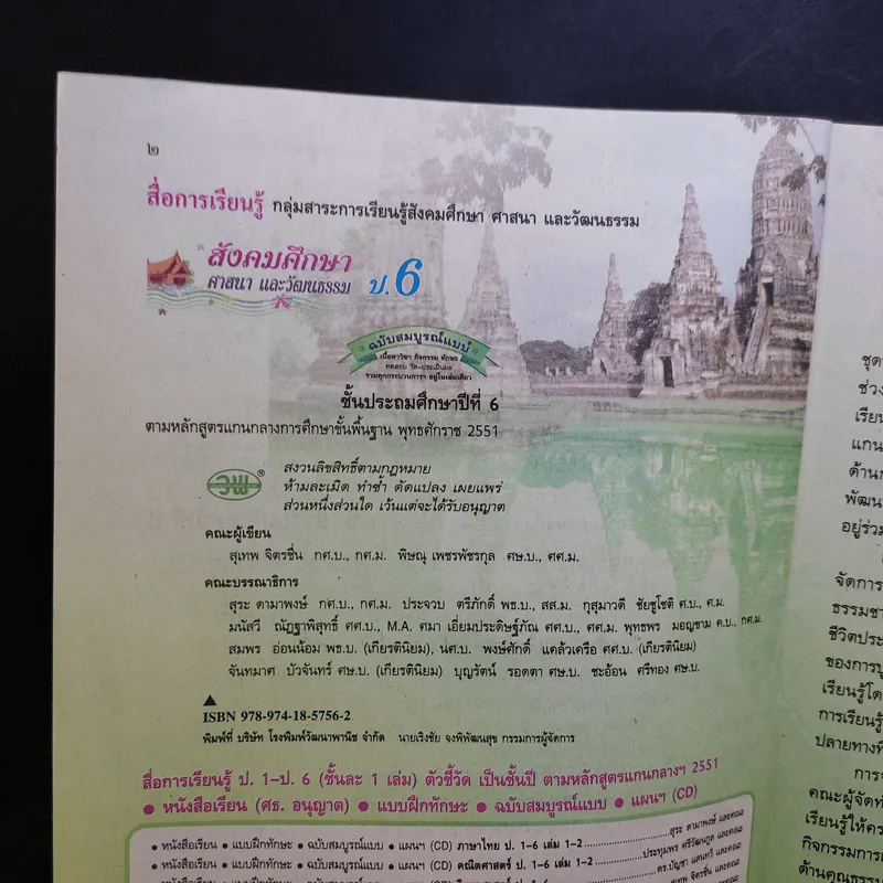 สังคมศึกษา ศาสนา และวัฒนธรรม ป.6