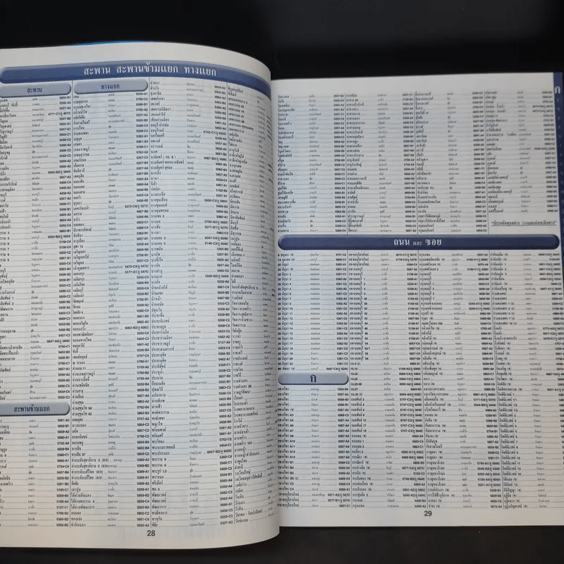 ดัชนีแผนที่ Bangkok 2004/2005 Edition Street Directory CityGrid System