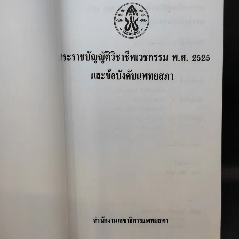 พระราชบัญญัติวิชาชีพเวชกรรม พ.ศ.2525 และข้อบังคับแพทยสภา