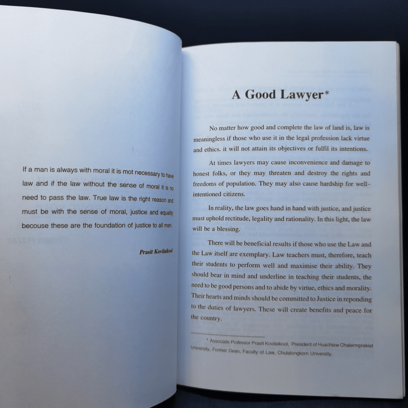 Good Law and Good Lawyers - Prasit Kovilaikool