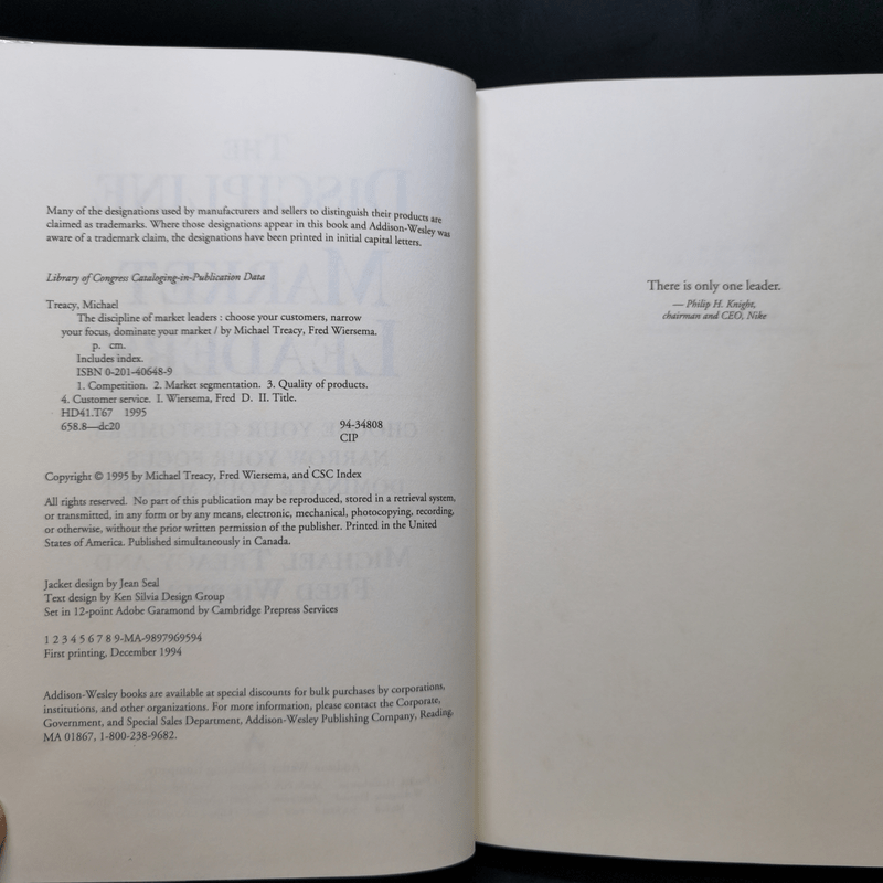 The Discipline of Market Leaders - Michael Treacy & Fred Wiersema