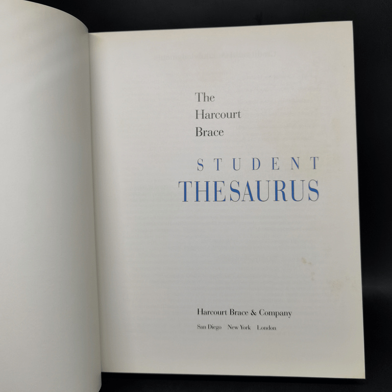 The Harcourt Brace Student Thesaurus - Harcourt Brace & Company