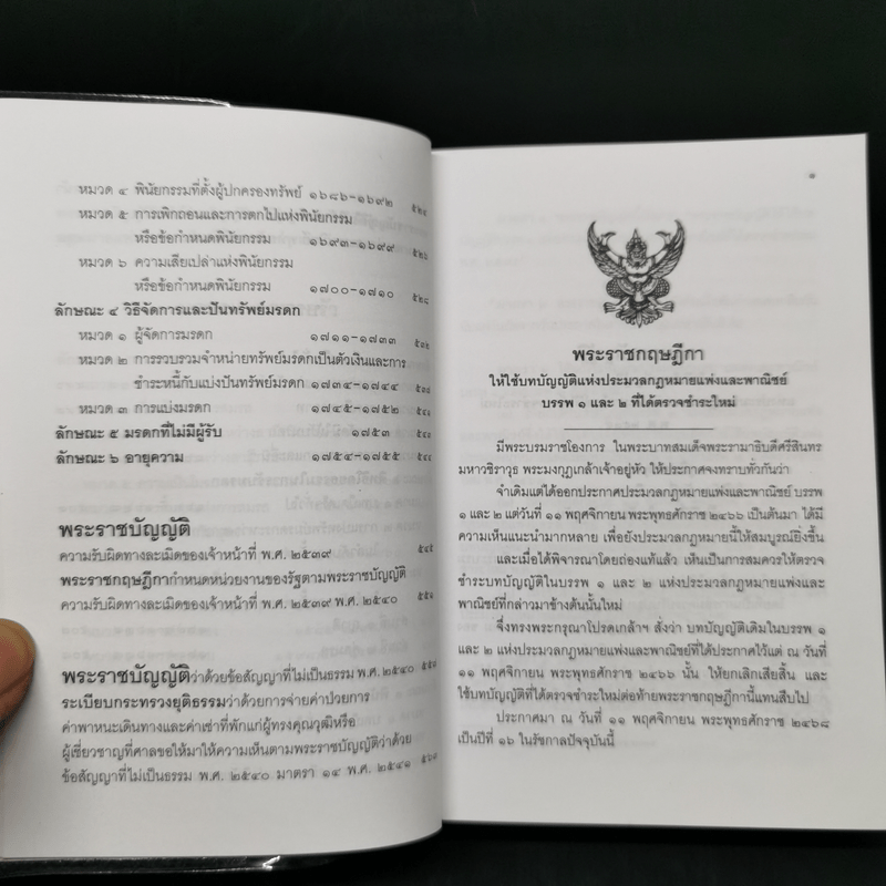 ประมวลกฎหมายแพ่งและพาณิชย์ บรรพ 1 ถึงบรรพ 6