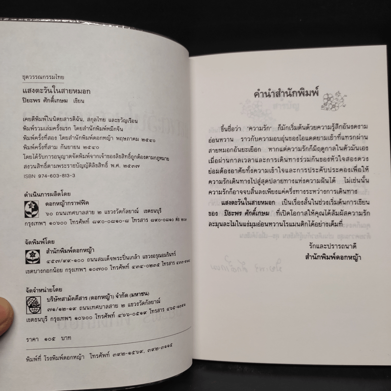 แสงตะวันในสายหมอก - ปิยะพร ศักดิ์เกษม