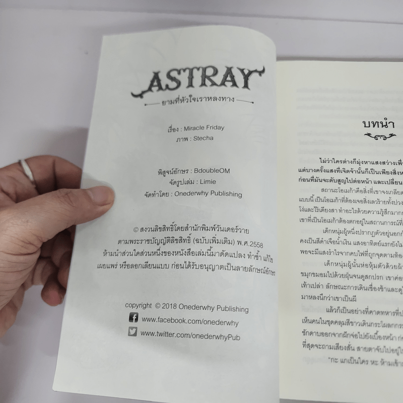 นิยายวาย ASTRAY ยามที่หัวใจเราหลงทาง - Miracle Friday