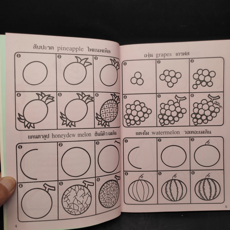 หัดวาดการ์ตูน 6 รูปผักผลไม้