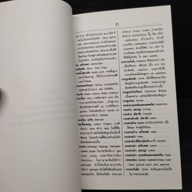 พจนานุกรมหัวป่าก์และปลายจวัก ไทย-อังกฤษ Dictionary of Foods & Cuisine Thai-English - นพพร สุวรรณพานิช