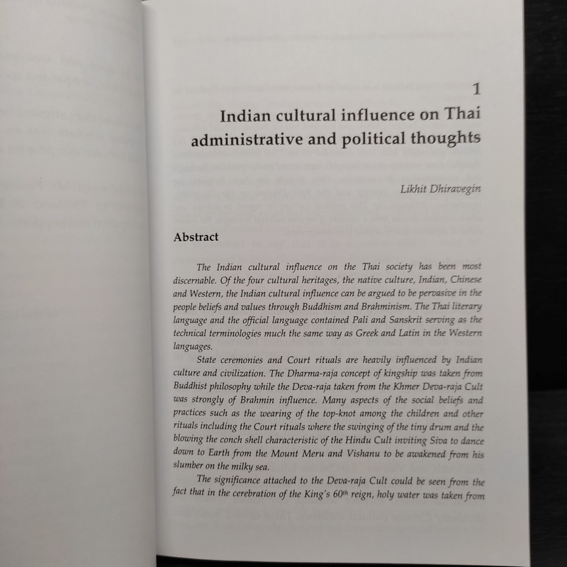 REFLECTIONS ON INDO-THAI HISTORICAL AND CONTEMPORARY CULTURAL RELATIONS