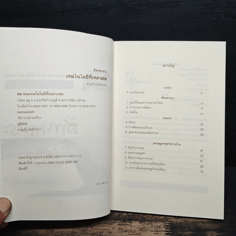 สัพเพเหระ เทคโนโลยีที่เหมาะสม - ชาญชัย ลิมปิยากร