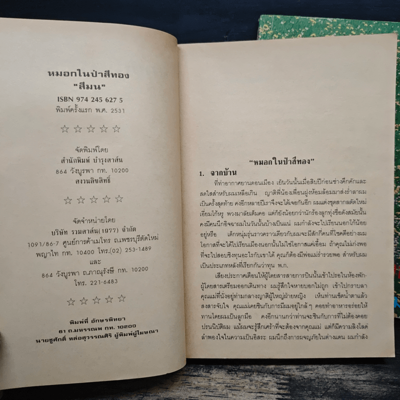 หมอกในป่าสีทอง 2 เล่มจบ - สีมน