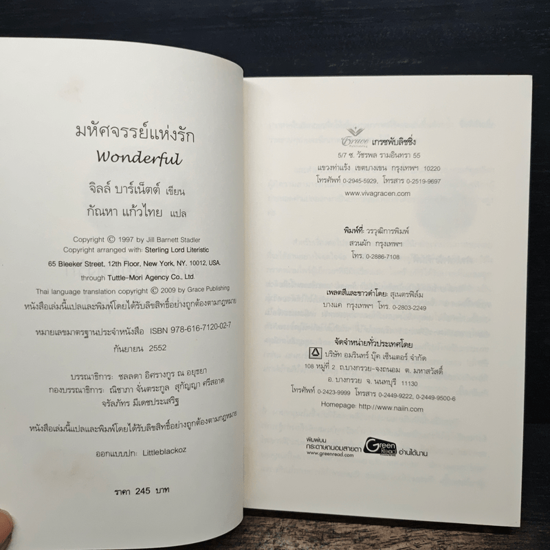 มหัศจรรย์แห่งรัก Wonderful - Jill Barnett (จิลล์ บาร์เน็ตต์), กัณหา แก้วไทย แปล