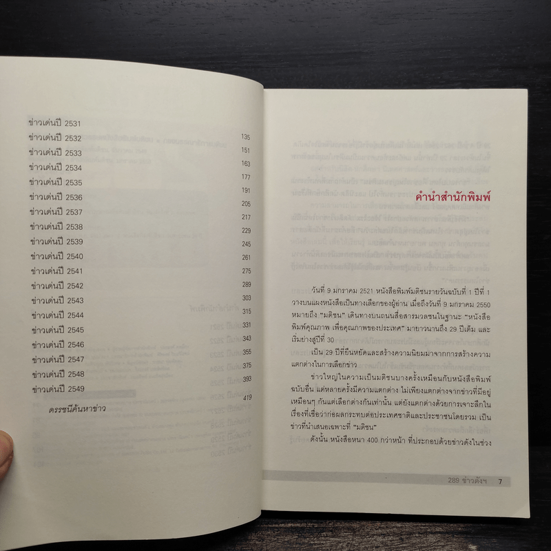 289 ข่าวดัง 3 ทศวรรษหนังสือพิมพ์มติชน พ.ศ.2521-2549