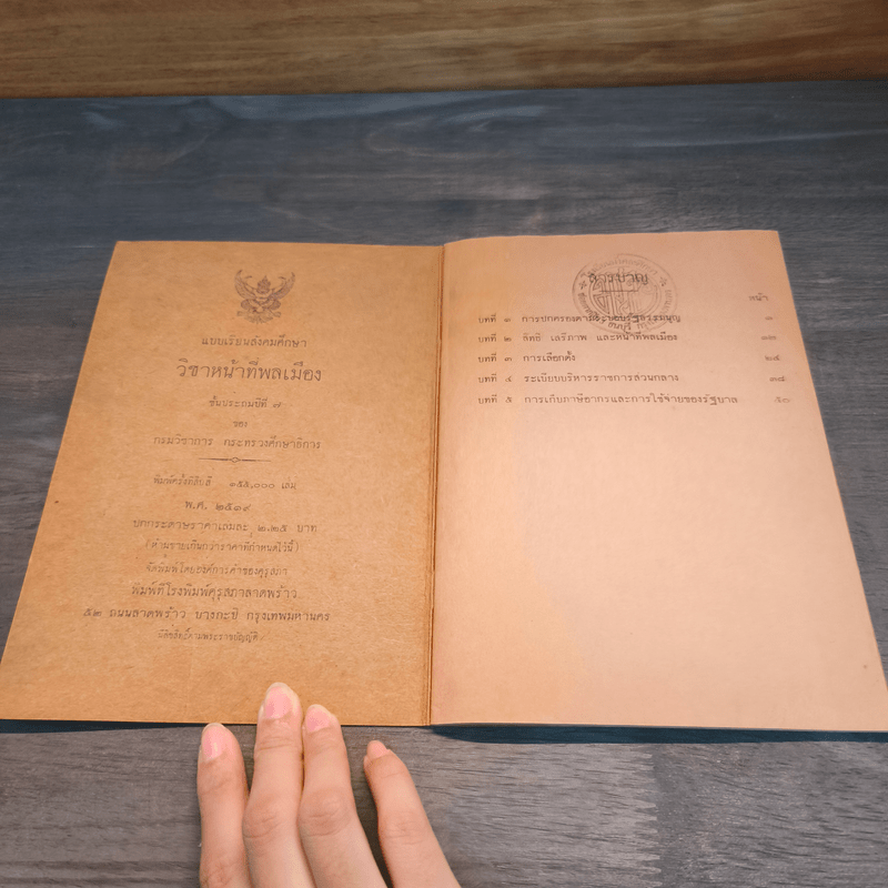 แบบเรียนสังคมศึกษา วิชาหน้าที่พลเมือง ชั้นประถมปีที่ 7