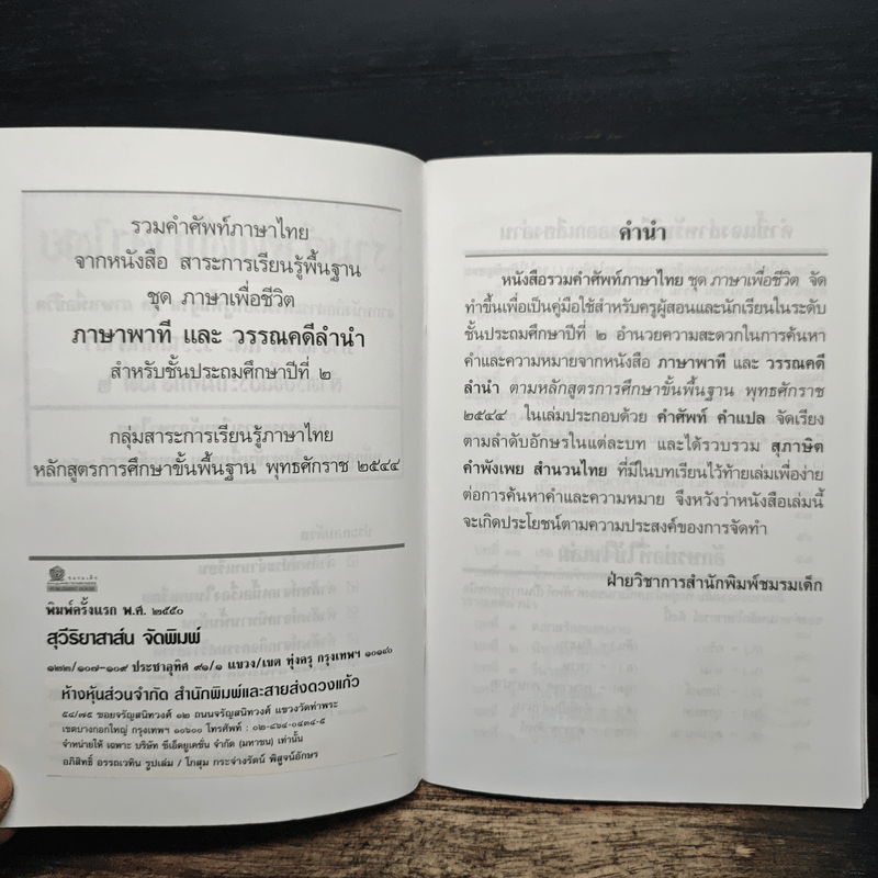 รวมคำศัพท์ ชุด ภาษาเพื่อชีวิต ภาษาพาทีและวรรณคดีลำนำ ป.2