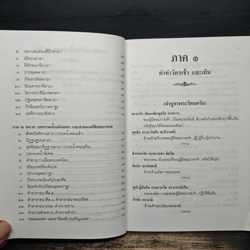 คู่มืออุบาสกอุบาสิกา บทสวดมนต์ทำวัตรเช้า-เย็น แปลไทย
