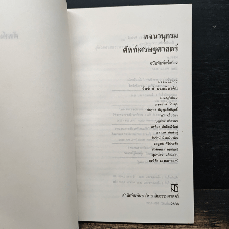 พจนานุกรมศัพท์เศรษฐศาสตร์ - วันรักษ์ มิ่งมณีนาคิน