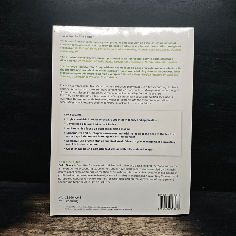 Colin Drury Management Accounting For Business - GTH EDITION
