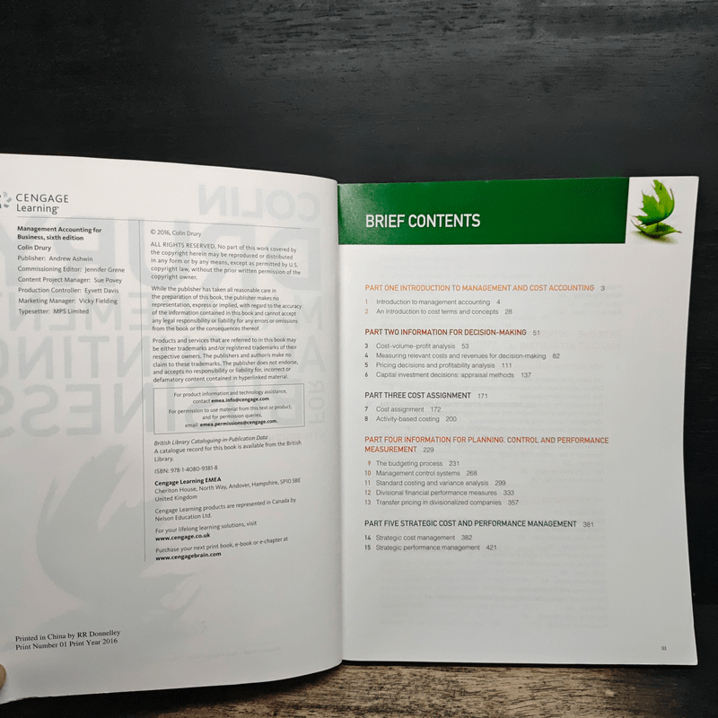 Colin Drury Management Accounting For Business - GTH EDITION