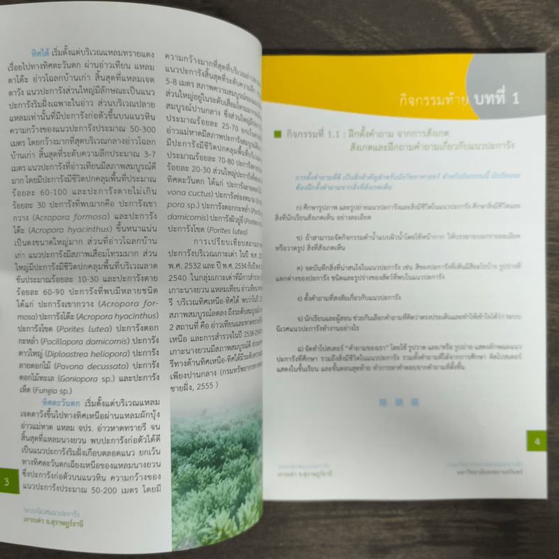 คู่มือการทำกิจกรรมเรียนรู้ระบบนิเวศทางทะเลและชายฝั่ง ระบบนิเวศแนวปะการัง เกาะเต่า