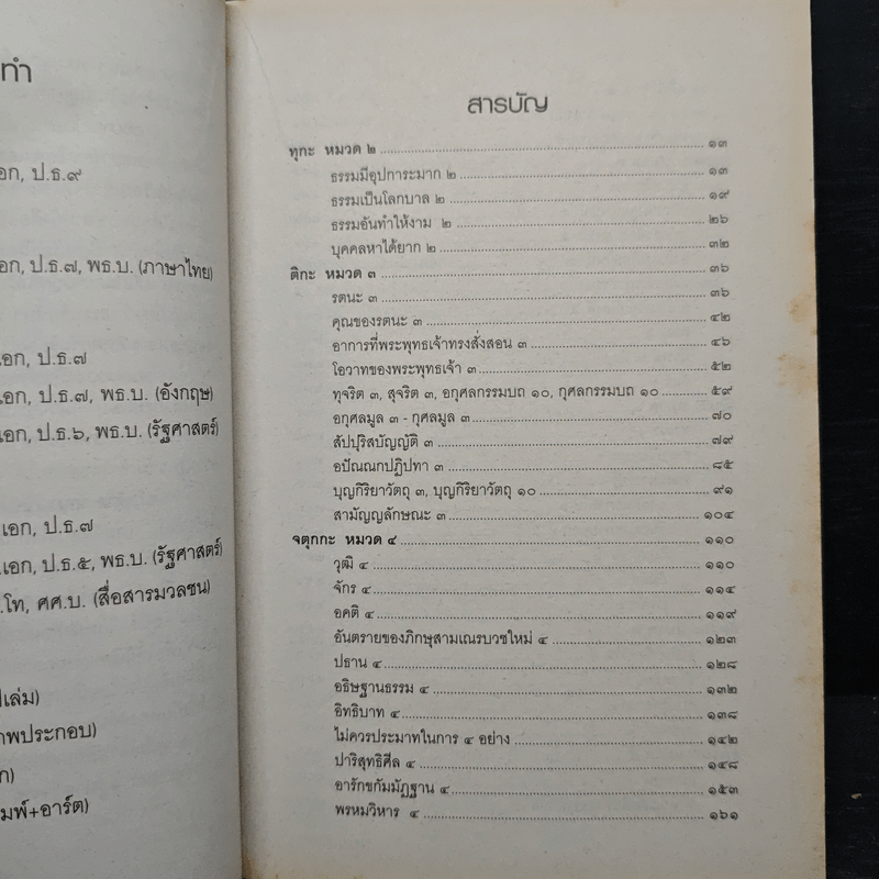 วิชาธรรมวิภาค หนังสือเรียนนักธรรม ชั้นตรี