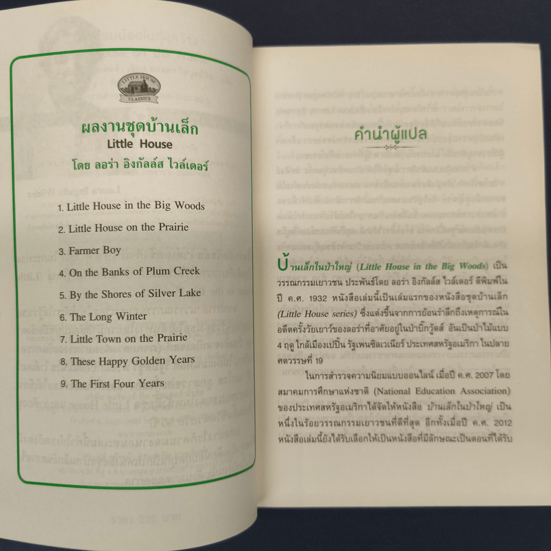 กระท่อมน้อยในทุ่งกว้าง Little House On The Prairie - Laura Ingalls Wilder (ลอร่า อิงกัลล์ส ไวล์เดอร์), ชลลดา ไพบูลย์สิน