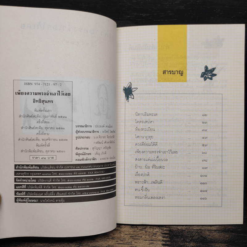 เพียงความทรงจำเอาไว้เลย - อิทธิสุนทร