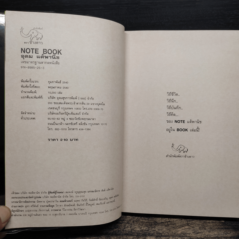 NOTEBOOK โน๊ต อุดม แต้พานิช