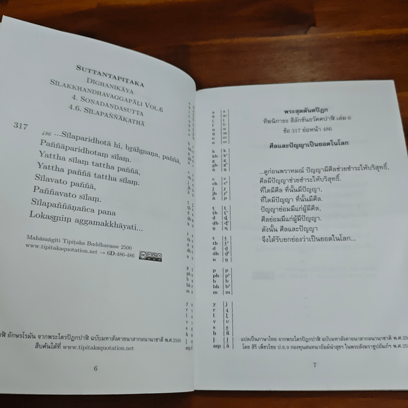 คู่มืออ่านสังวัธยายพระไตรปิฏกสากลบำเพ็ญกุศลสืบทอดเสียงพระธัมม์