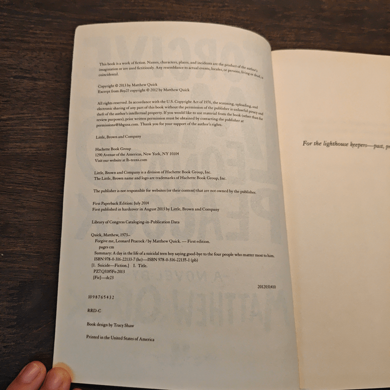 Forgive Me, Leonard Peacock - Matthew Quick