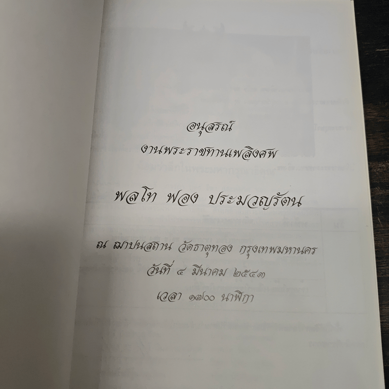 อนุสรณ์งานพระราชทานเพลิงศพ พลโท ฟอง ประมวญรัตน