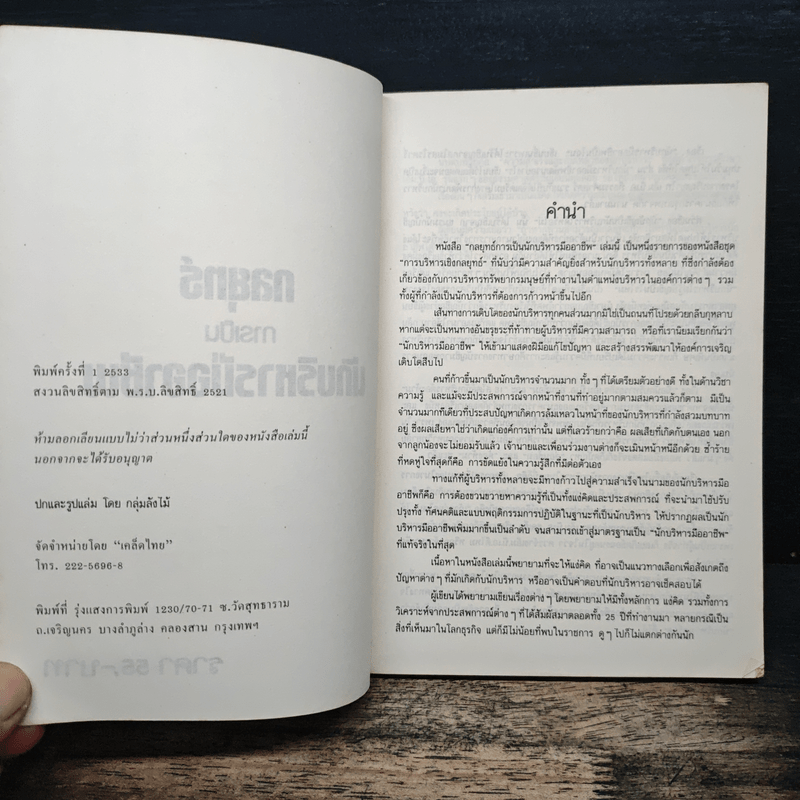 กลยุทธ์การเป็นนักบริหารมืออาชีพ - ธงชัย สันติวงษ์