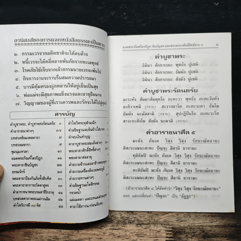 บทสวดมนต์ ยอดพระกัณฑ์ไตรปิฏก พระคาถาชินบัญชร พระอาการะวัตตาสูตร