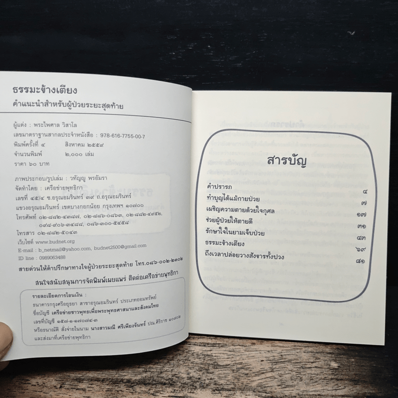 ธรรมะข้างเตียง คำแนะนำสำหรับผู้ป่วยระยะสุดท้าย - พระไพศาล วิสาโล