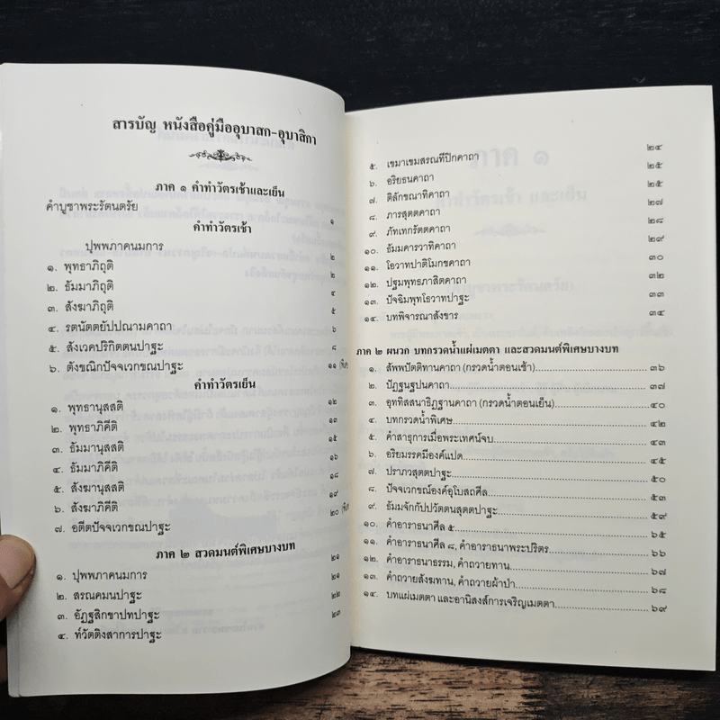 คู่มืออุบาสกอุบาสิกา บทสวดมนต์ทำวัตรเช้า-เย็น แปลไทย