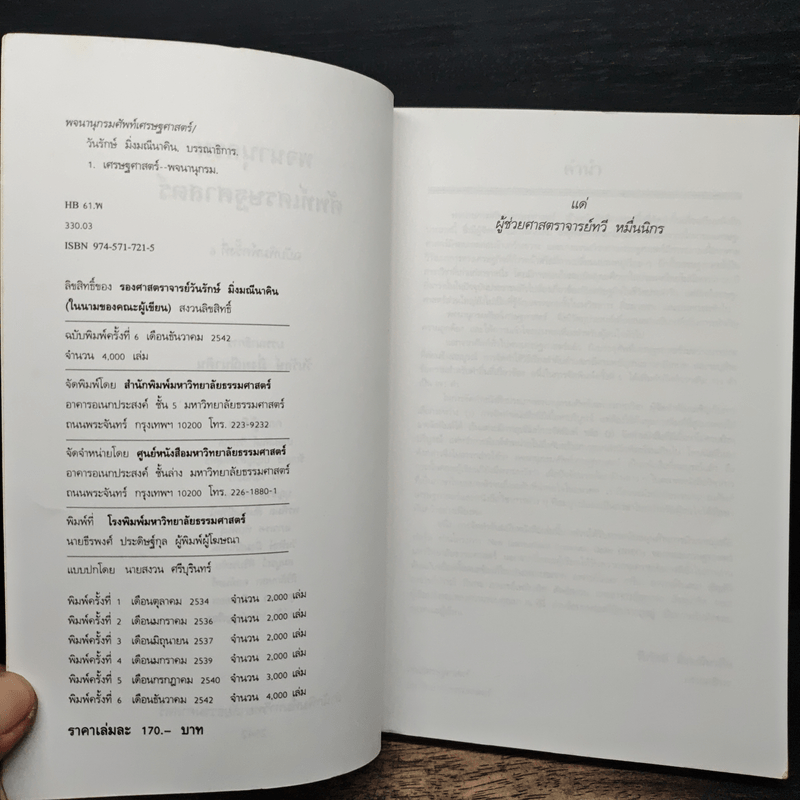 พจนานุกรมศัพท์เศรษฐศาสตร์ - วันรักษ์ มิ่งมณีนาคิน