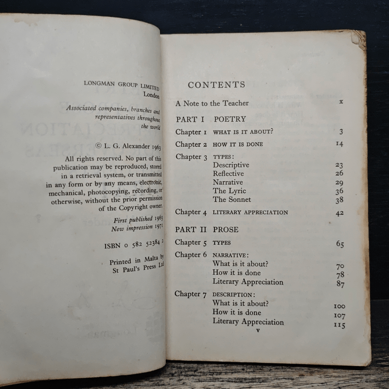 Poetry and Prose Appreciation for Overseas Students - L.G.Alexander