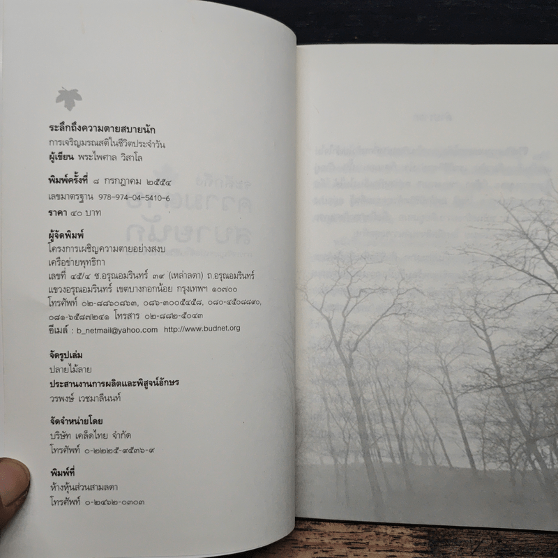 ระลึกถึงความตายสบายนัก การเจริญมรณสติในชีวิตประจำวัน - พระไพศาล วิสาโล