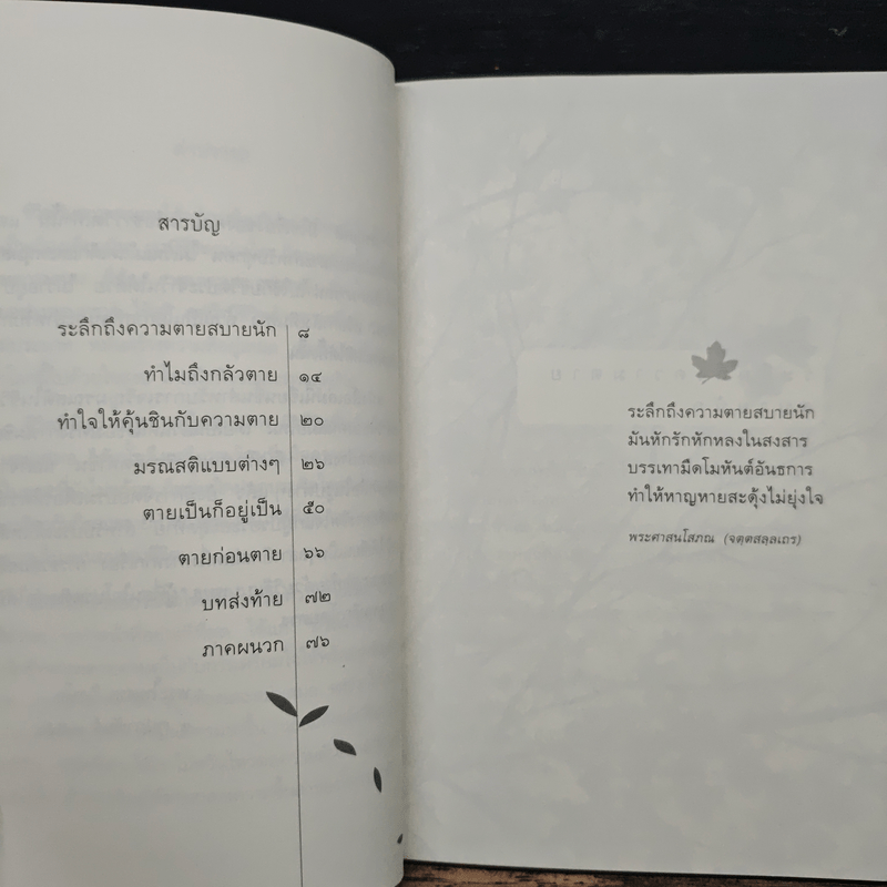 ระลึกถึงความตายสบายนัก การเจริญมรณสติในชีวิตประจำวัน - พระไพศาล วิสาโล